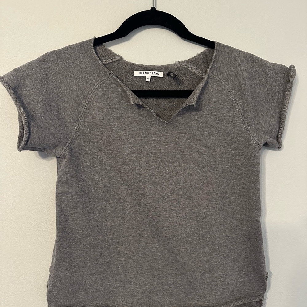 Helmut Lang Gray Short Sleeve Women's Top